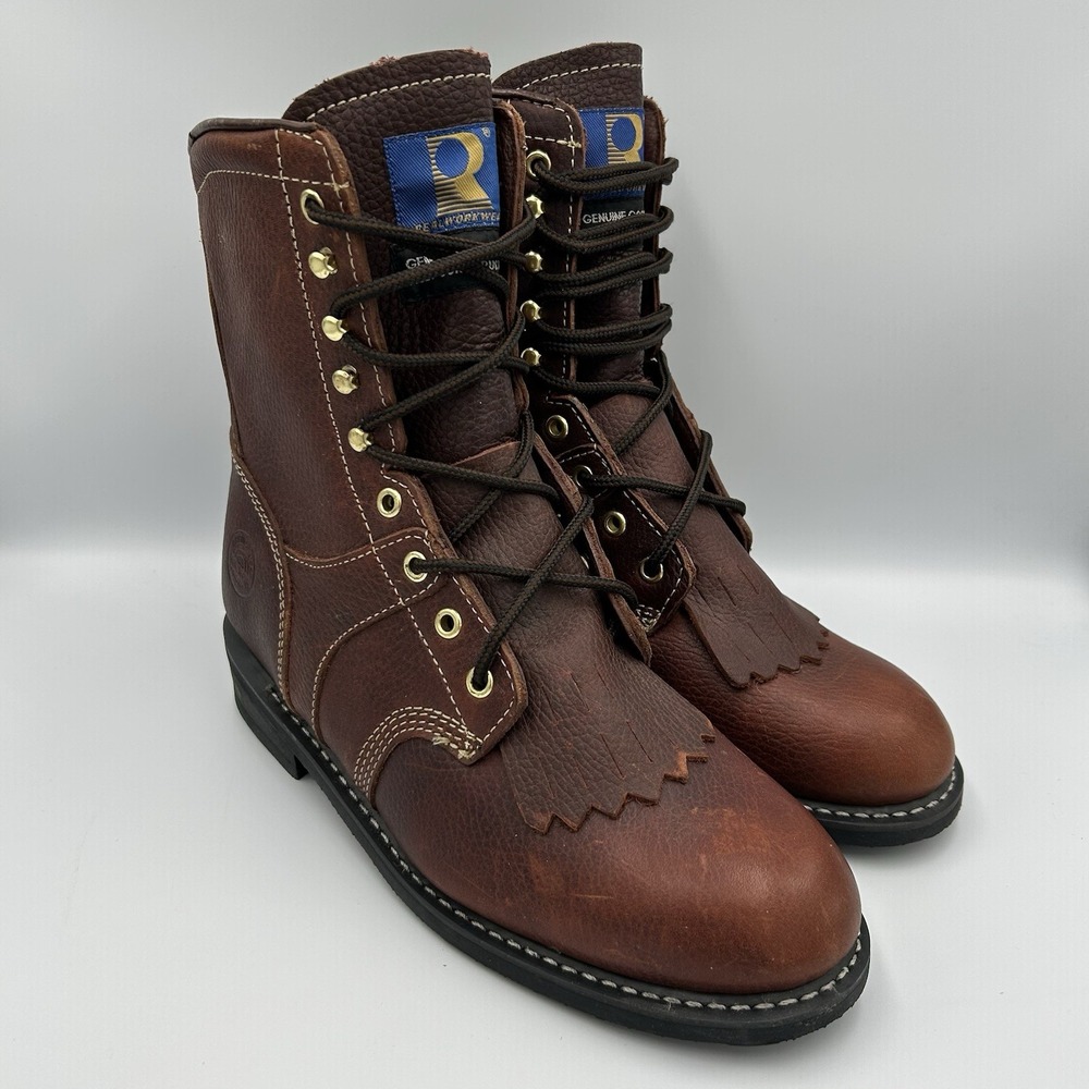 Real Work Wear Packer Lace Up  Boots‎ Size 8.5 Western Outdoor